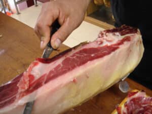 Iberian ham hand cut